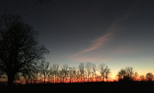 Sonnenuntergang mit Planeten